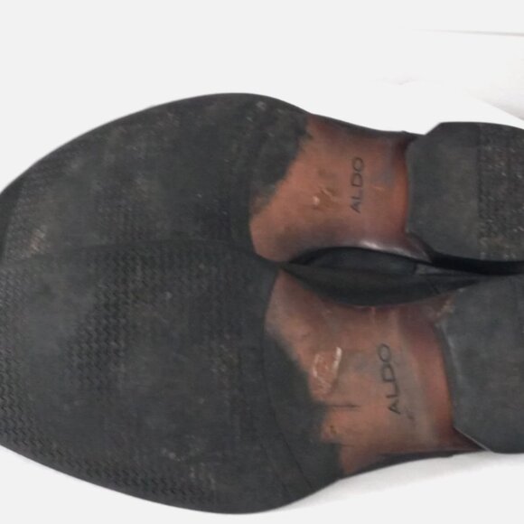 Aldo Men’s Black Leather Dress Shoes Sz 13 US 45 EU Slip On Formal Loafers - Picture 14 of 14